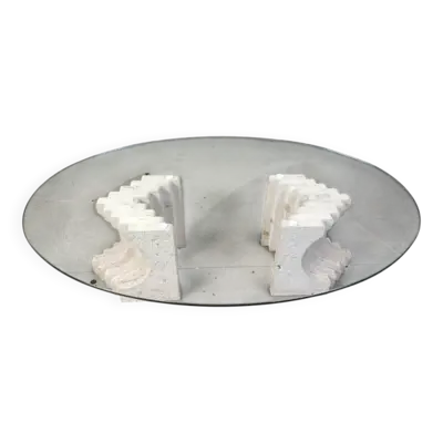 Table basse en travertin Italie, années 1970