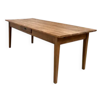 Table de ferme des années 50, chêne et pin