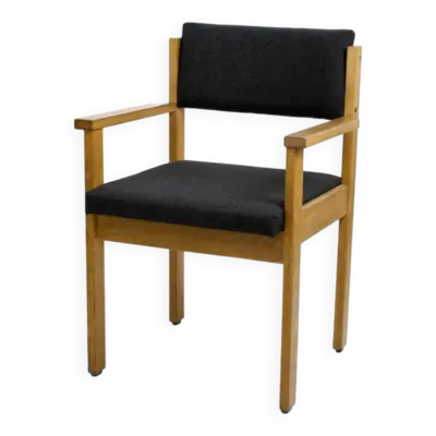 Fauteuil de bureau, Bridge, en chêne brutaliste,vintage