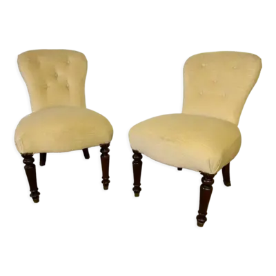 Paire de fauteuils crapauds sans accoudoirs