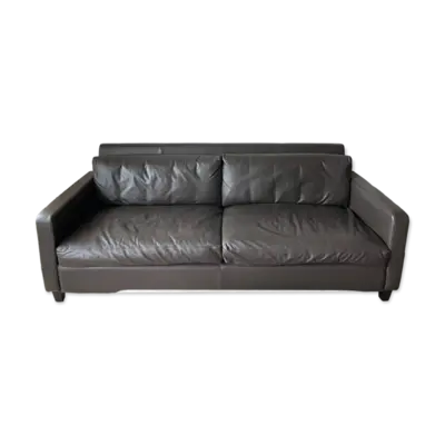 Canapé cuir marron 3 places excellent état