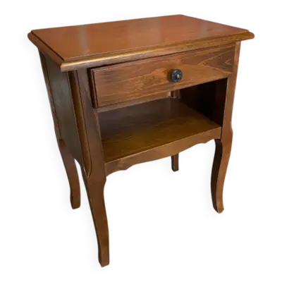 Chevet Table Nuit Style LOUIS XV Bois Tiroir + Case Vintage