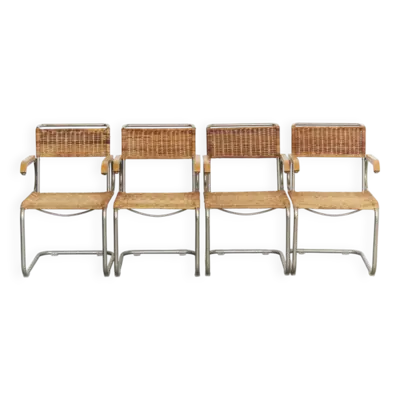 Marcel Breuer Armlehnstuhl D40 pour Tecta I, lot de quatre