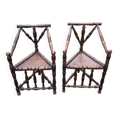 2 chaises/ fauteuils d'angle scandinaves anciens