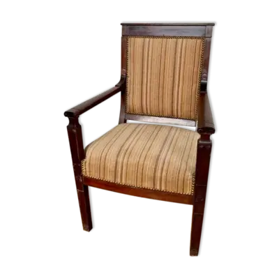 Fauteuil de bureau empire en acajou decor palmettes xviiième