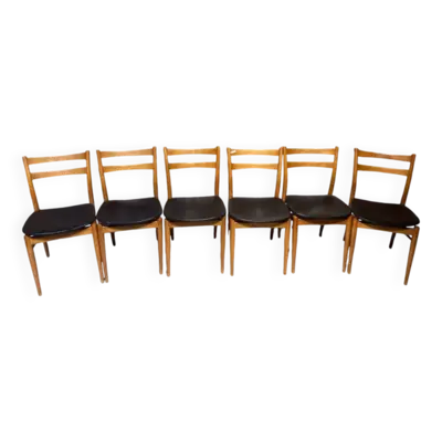 6 chaises en bois