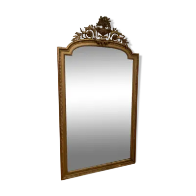 Miroir de style Louis XVI en bois et stuc doré XIX siècle