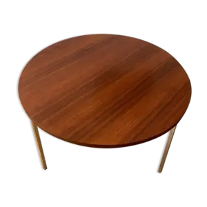 Table basse ronde en palissandre, Florence Knoll, années 1960