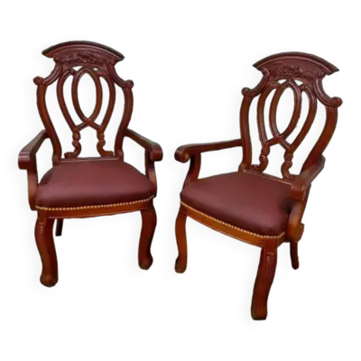 Lot de 2 fauteuils en cuir