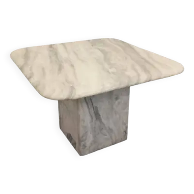 Table basse vintage en marbre blanc des années 70