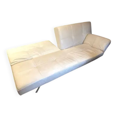 Canapé smala de cinna modulable convertible en cuir blanc - ligne roset