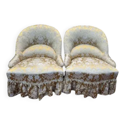 Paire de fauteuils crapaud