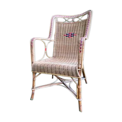 Fauteuil rotin vintage 1960