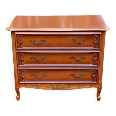 Commode vintage Louis XV en bois imitation des années 80