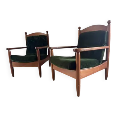 Paire fauteuils scandinaves vintage 60