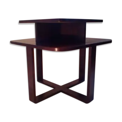 Table basse art déco rectangulaire en bois courbé