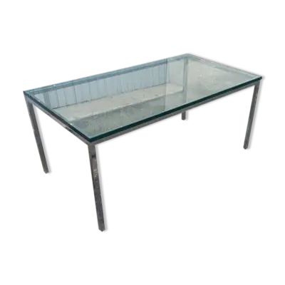 Table basse vintage dalle de verre