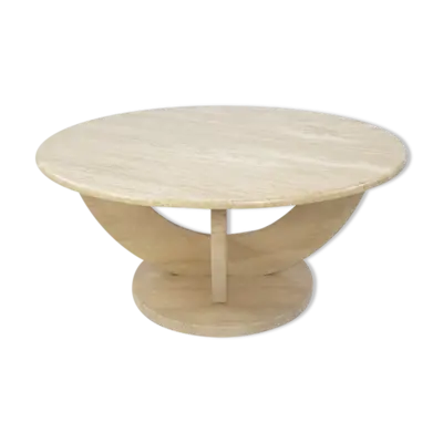 Table basse italienne en travertin, années 1970