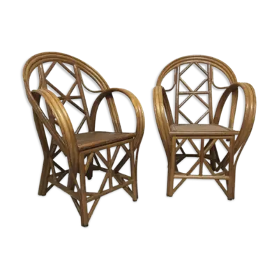 Paire de chaise en rotin vintage