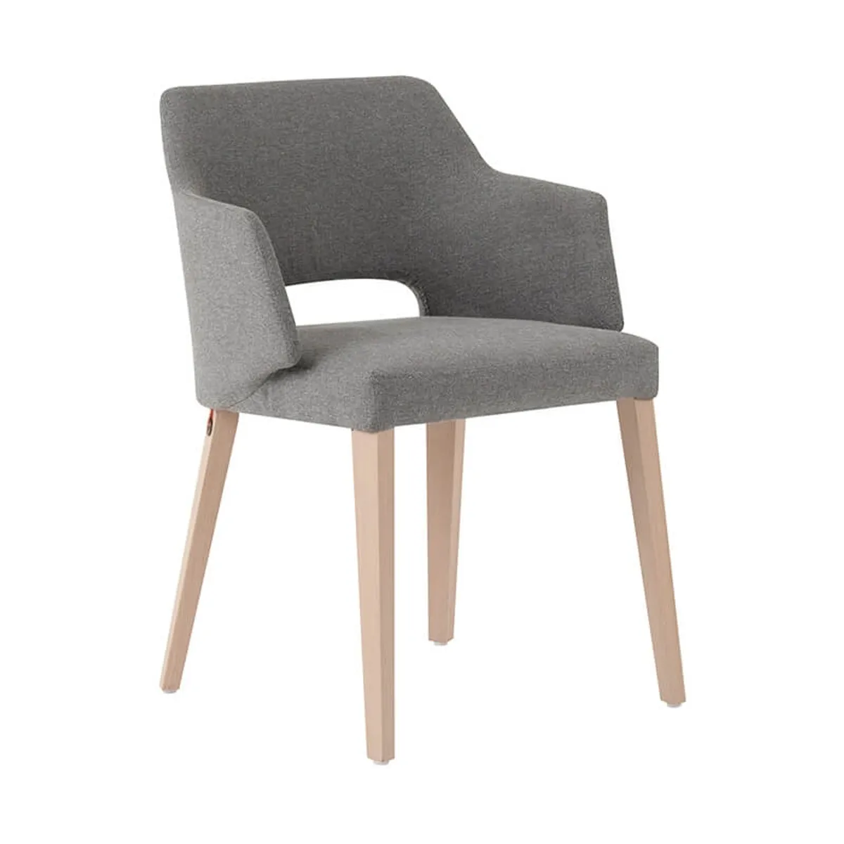Lena Mobitec® - Fauteuil scandinave bois et tissu avec dossier ajouré