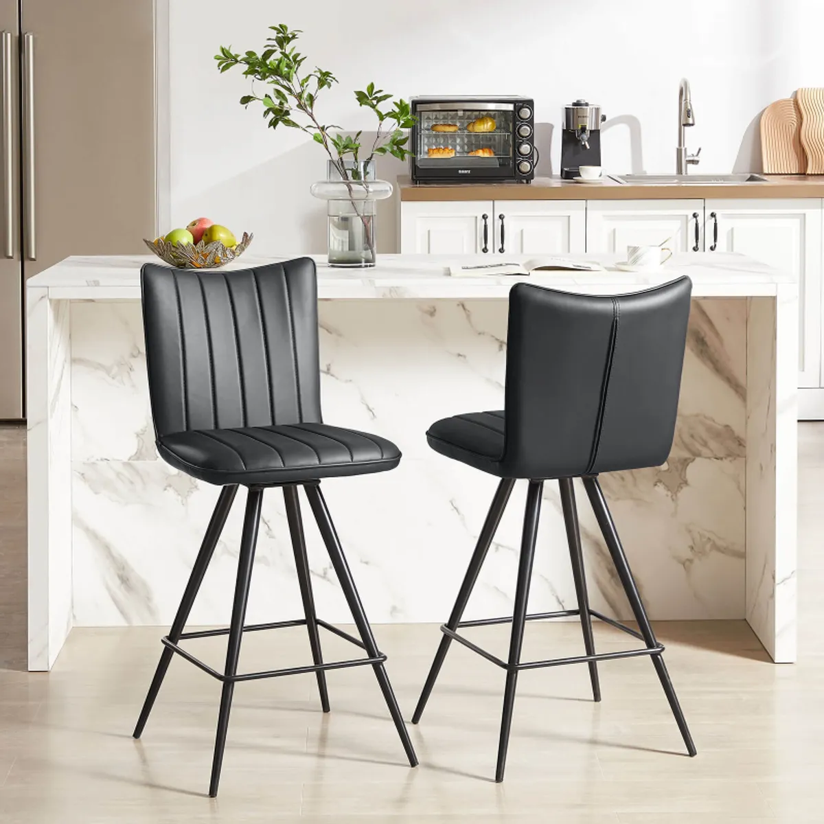 Timéo - Tabouret snack pivotant avec pieds obliques — vue 3