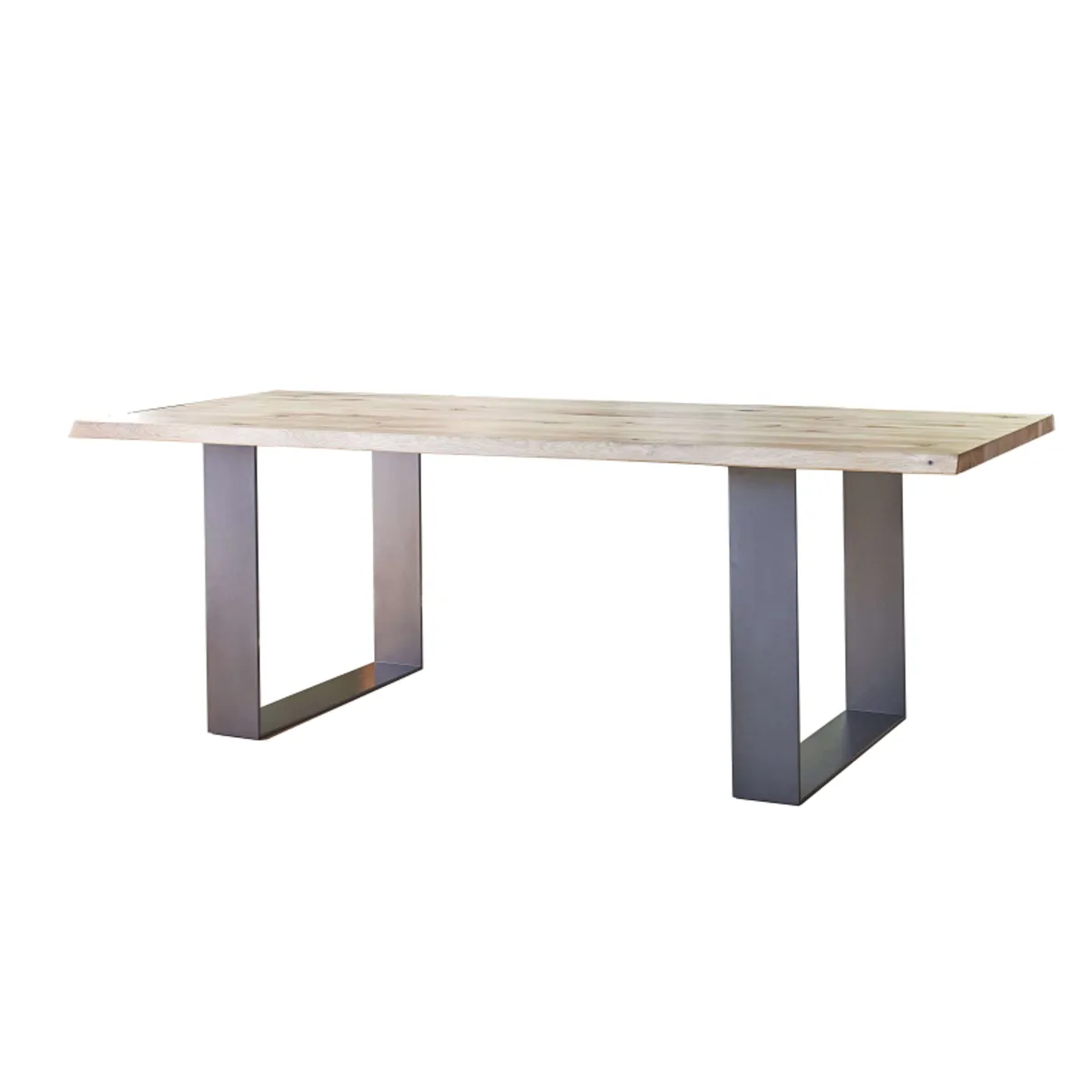 Carte - Table industrielle rectangulaire en chêne massif et pieds traineau — vue 3