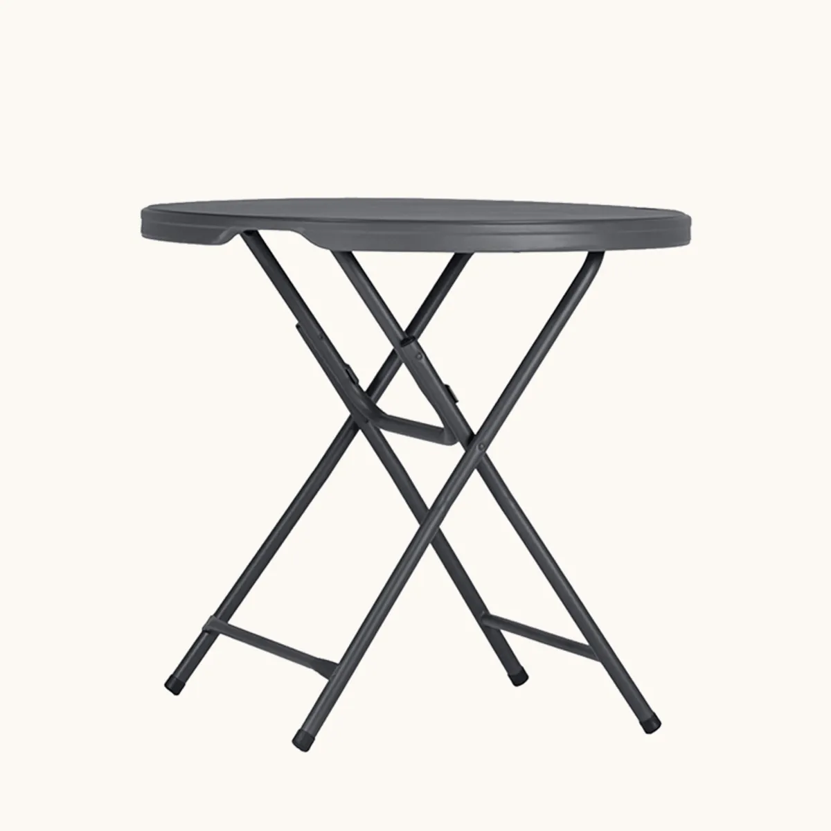 Praxis - Table pliante ronde gris foncé