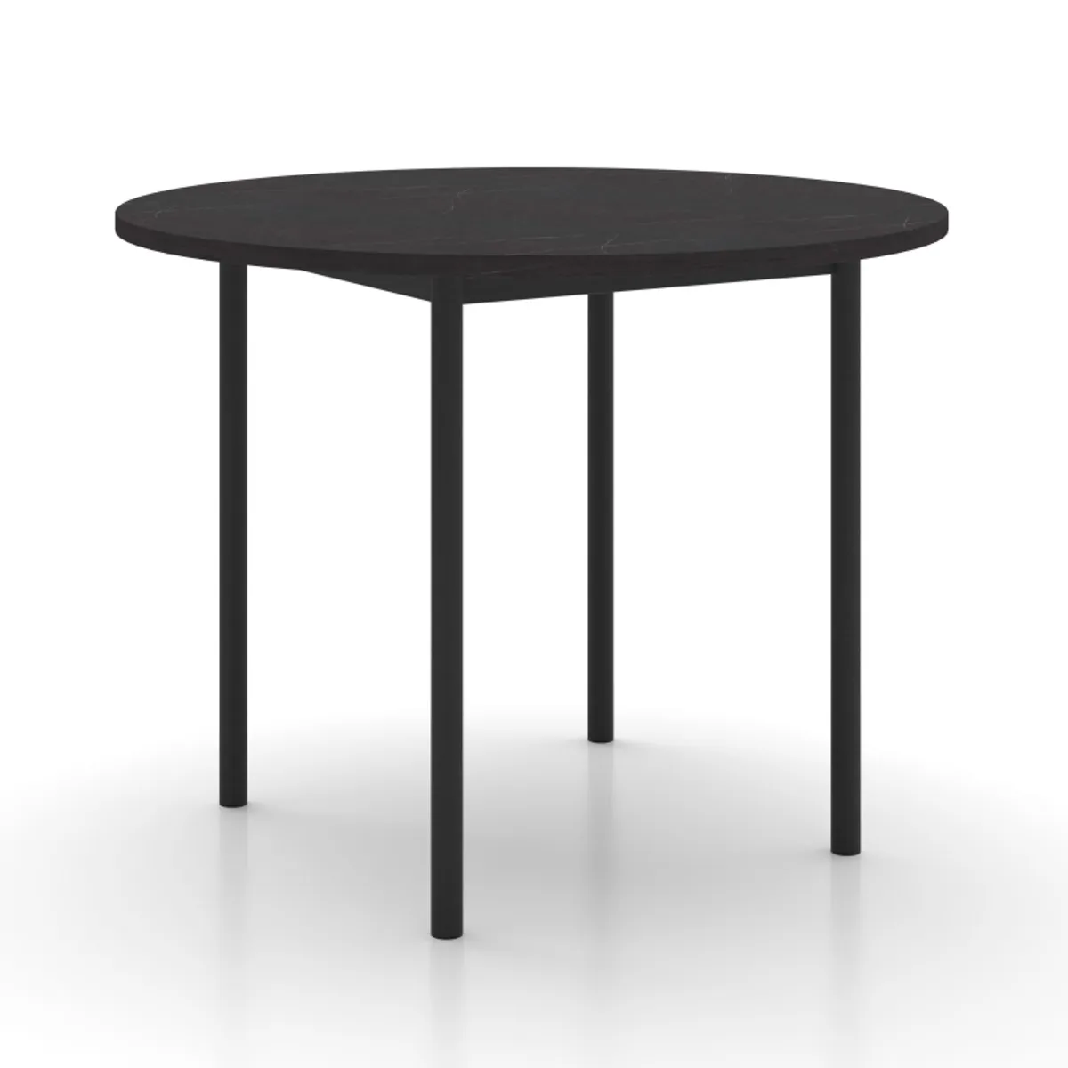 Basic - Table de cuisine ronde en stratifié avec pieds en métal — vue 4