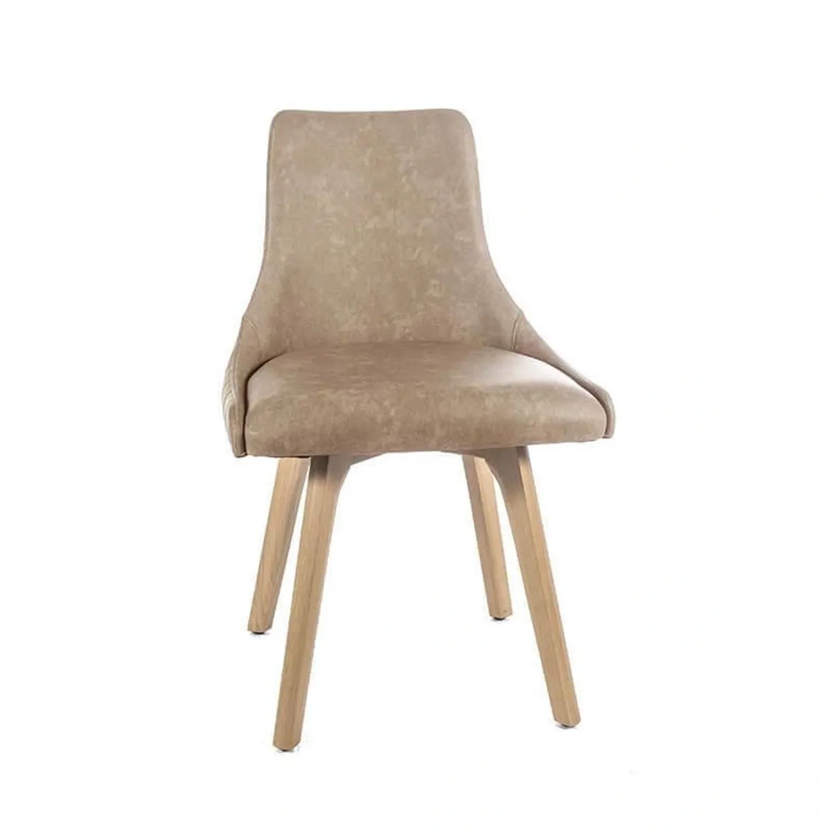 Lars line - Chaise matelassée avec pieds en bois massif