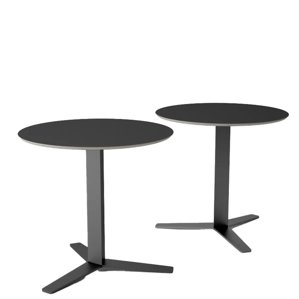 Peliccan - Table ronde petit espace en verre et métal — vue 3