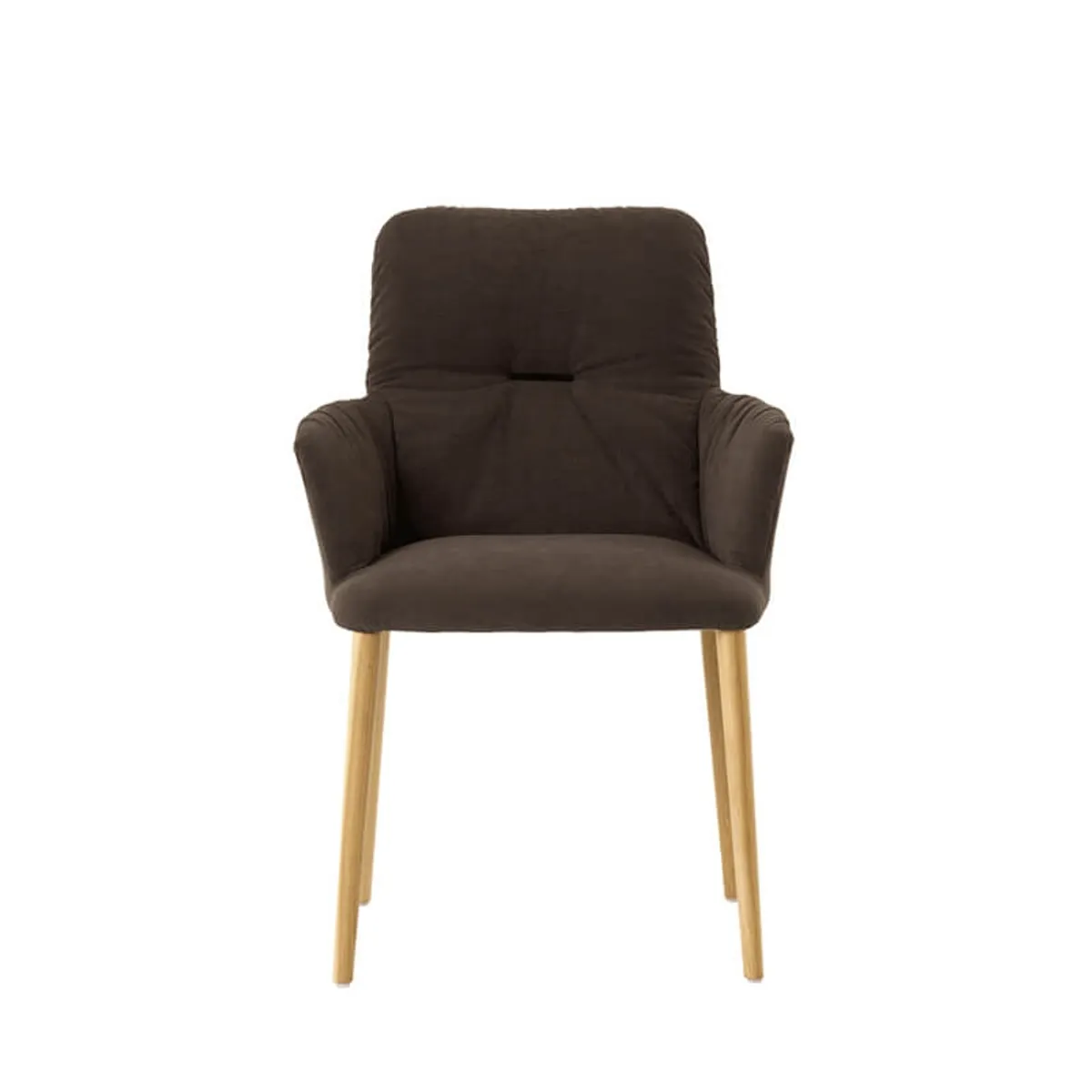 Aura Mobitec® - Chaise avec accoudoirs style cocooning en tissu et pieds bois — vue 3