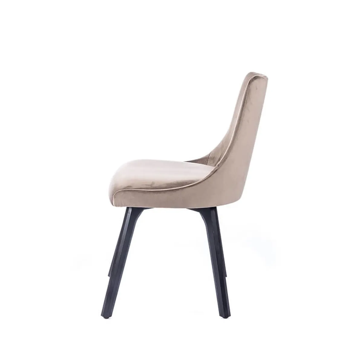 Lars - Chaise cocooning en tissu et pieds en bois — vue 5