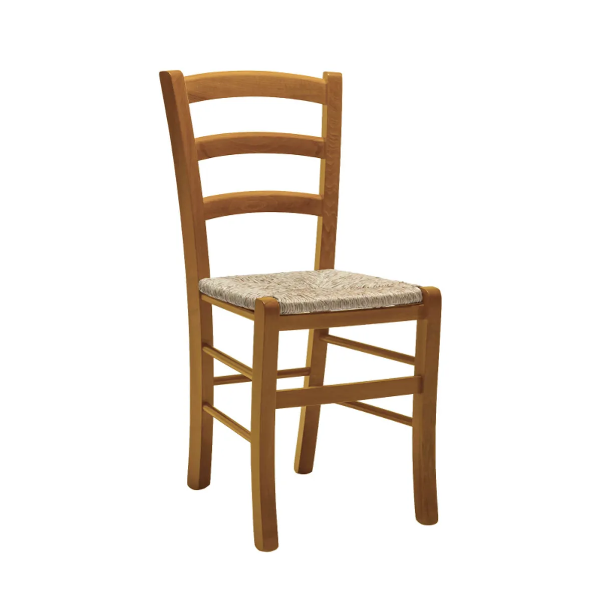 Brocéliande - Chaise de cuisine rustique en bois massif et paille — vue 5