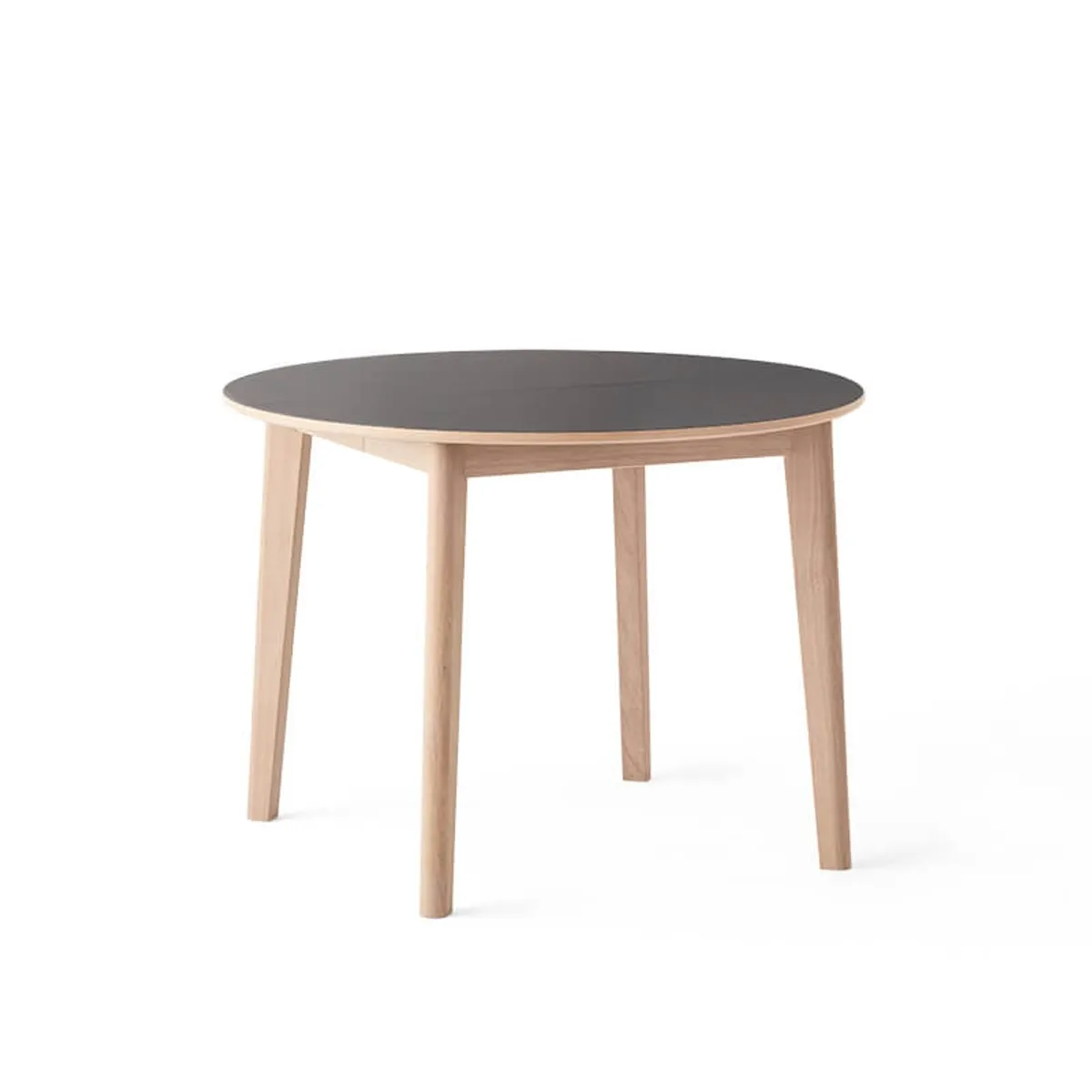 SM120 - Table ronde extensible en bois avec plateau stratifié noir fabrication danoise — vue 3