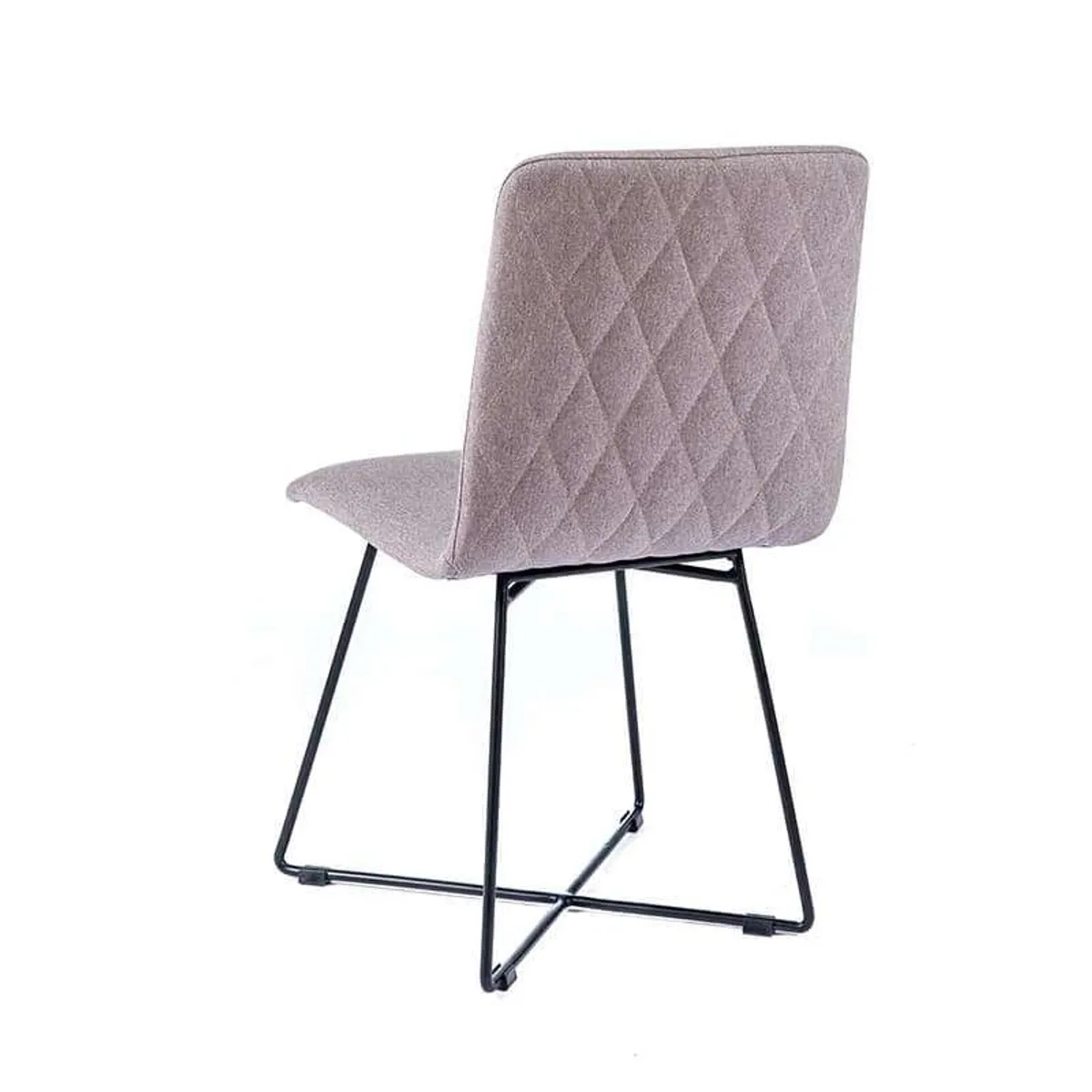 Plaza diamant - Chaise design en tissu avec pieds filaires en métal noir — vue 4