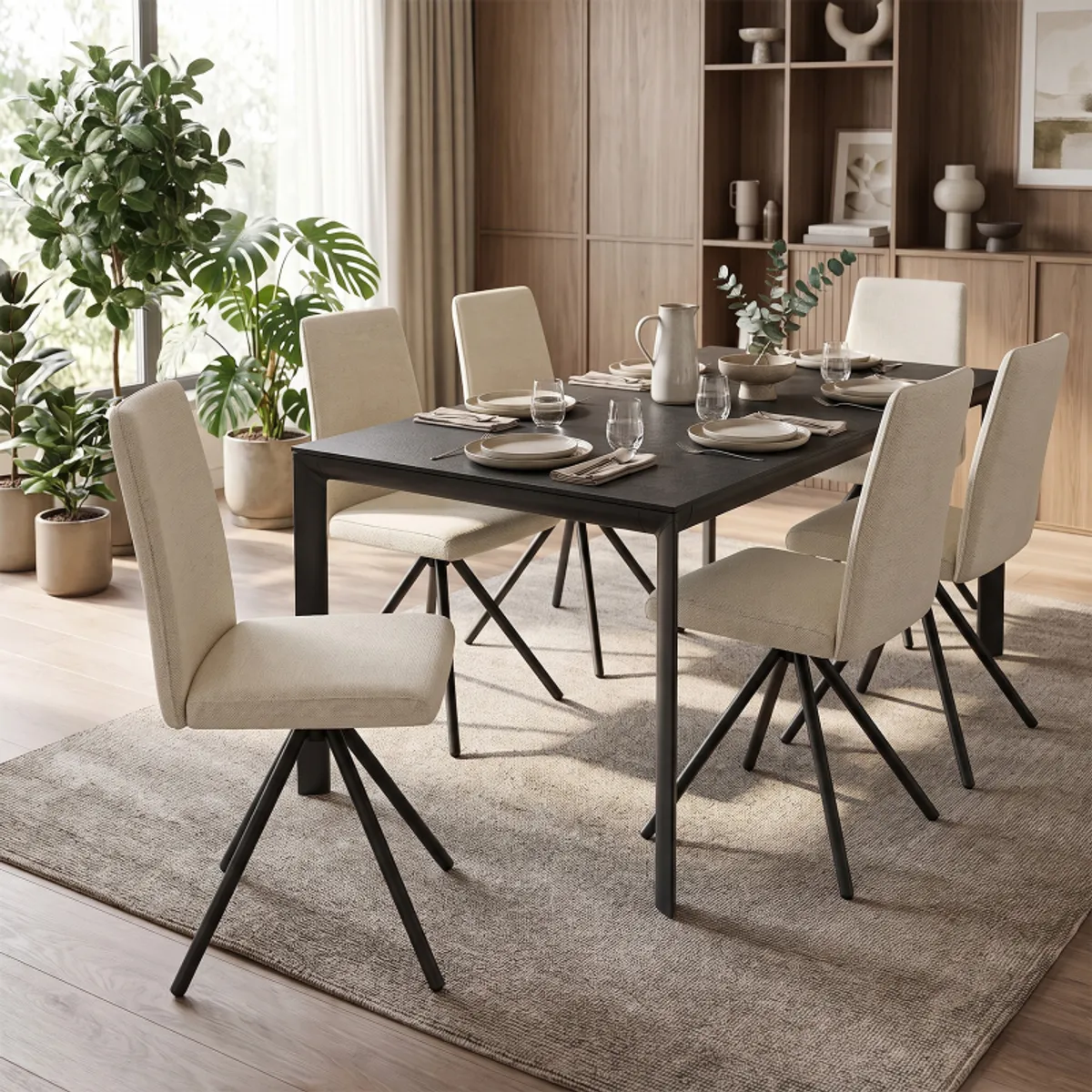 Cocoon - Table italienne rectangulaire extensible en céramique contemporaine