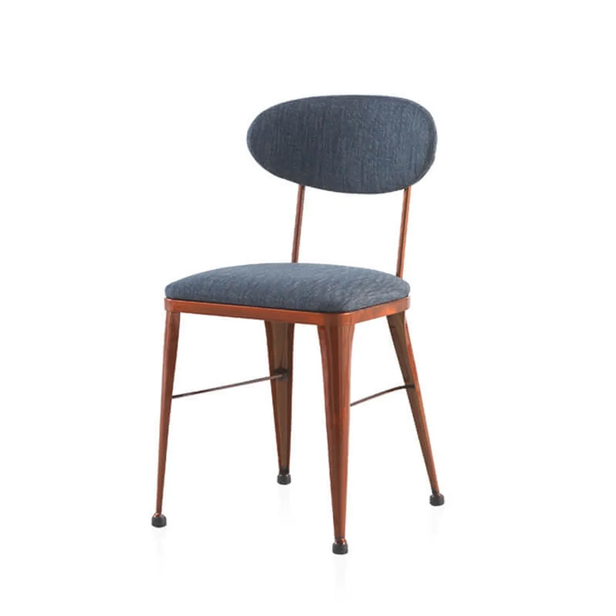 Austin - Chaise industrielle confortable en métal et tissu — vue 3