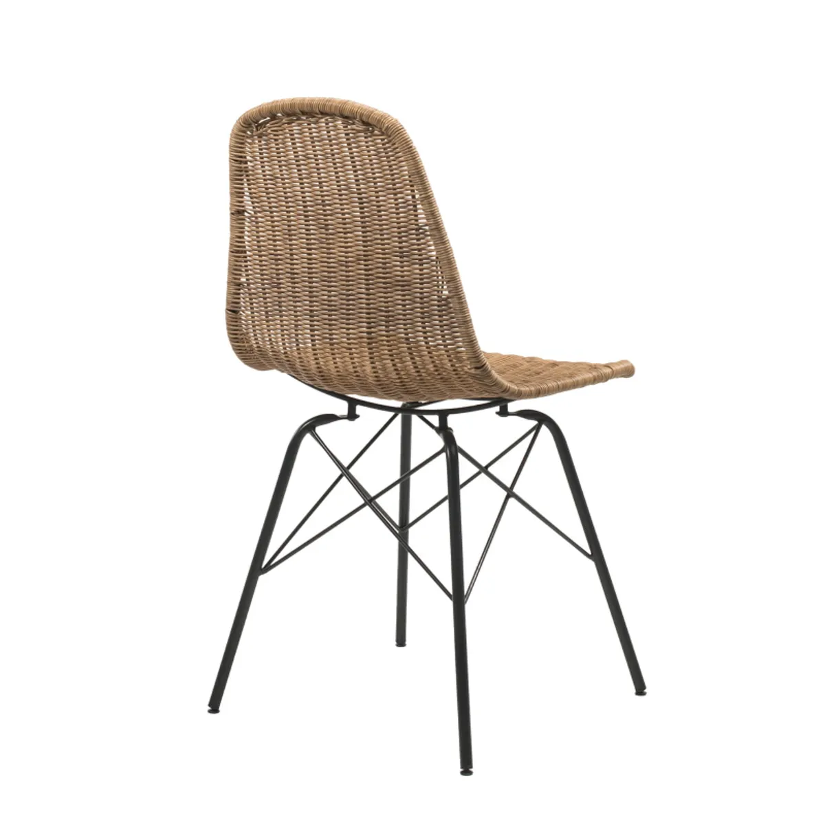 Bornéo - Chaise tressée bohème avec pieds Eiffel — vue 3