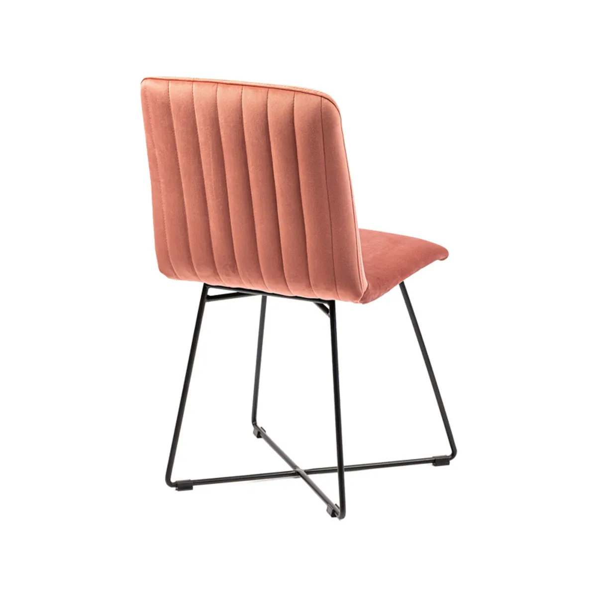 Plaza line - Chaise design en tissu avec dos matelassé et pieds en métal croisés — vue 5