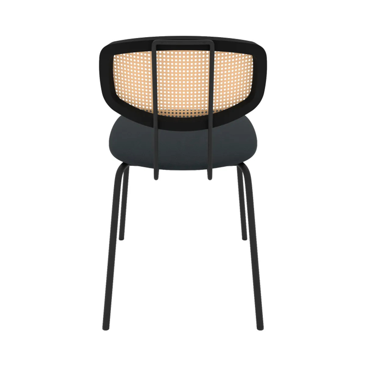 Ritmo - Chaise rétro avec dossier en cannage rotin et assise en simili — vue 3