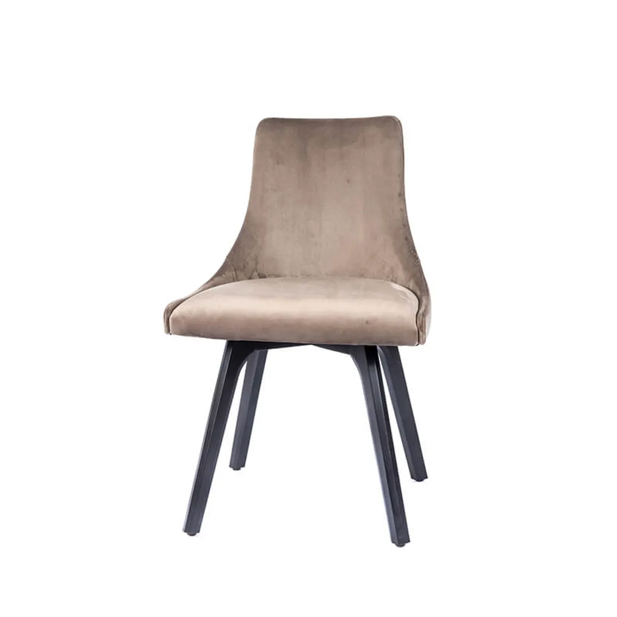 Lars - Chaise cocooning en tissu et pieds en bois — vue 3