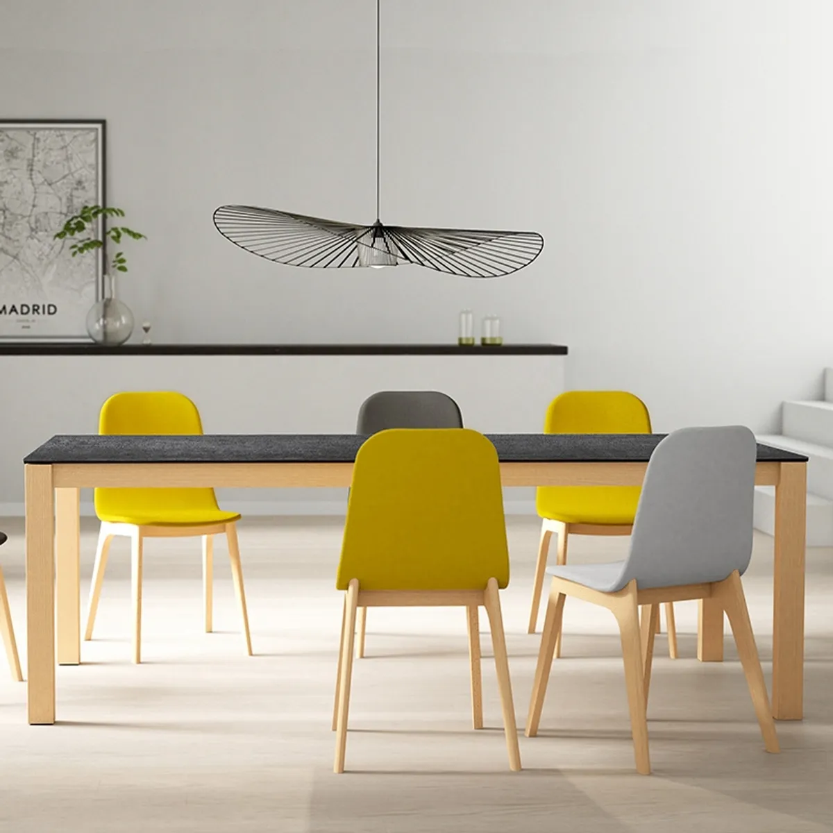 Quadra - Table moderne en céramique extensible