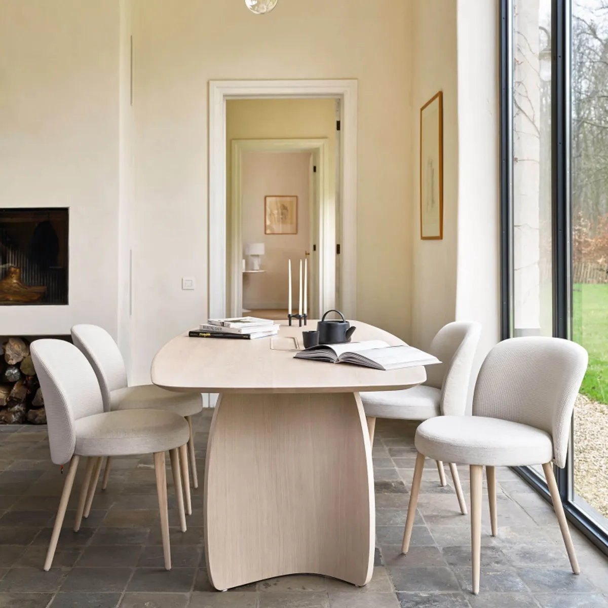 Neo Mobitec ® - Chaise cosy confortable en tissu et pieds bois — vue 3