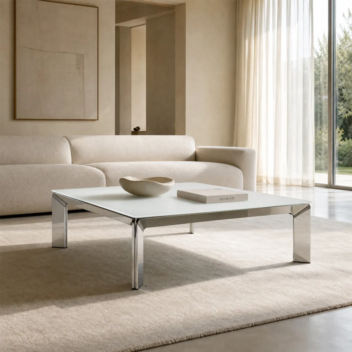 Class - Table basse carrée italienne en verre trempé