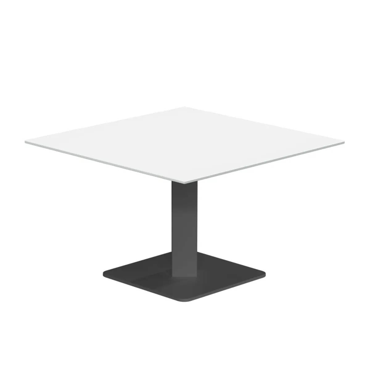Ibero mini - Table basse carrée en verre avec pied central — vue 3
