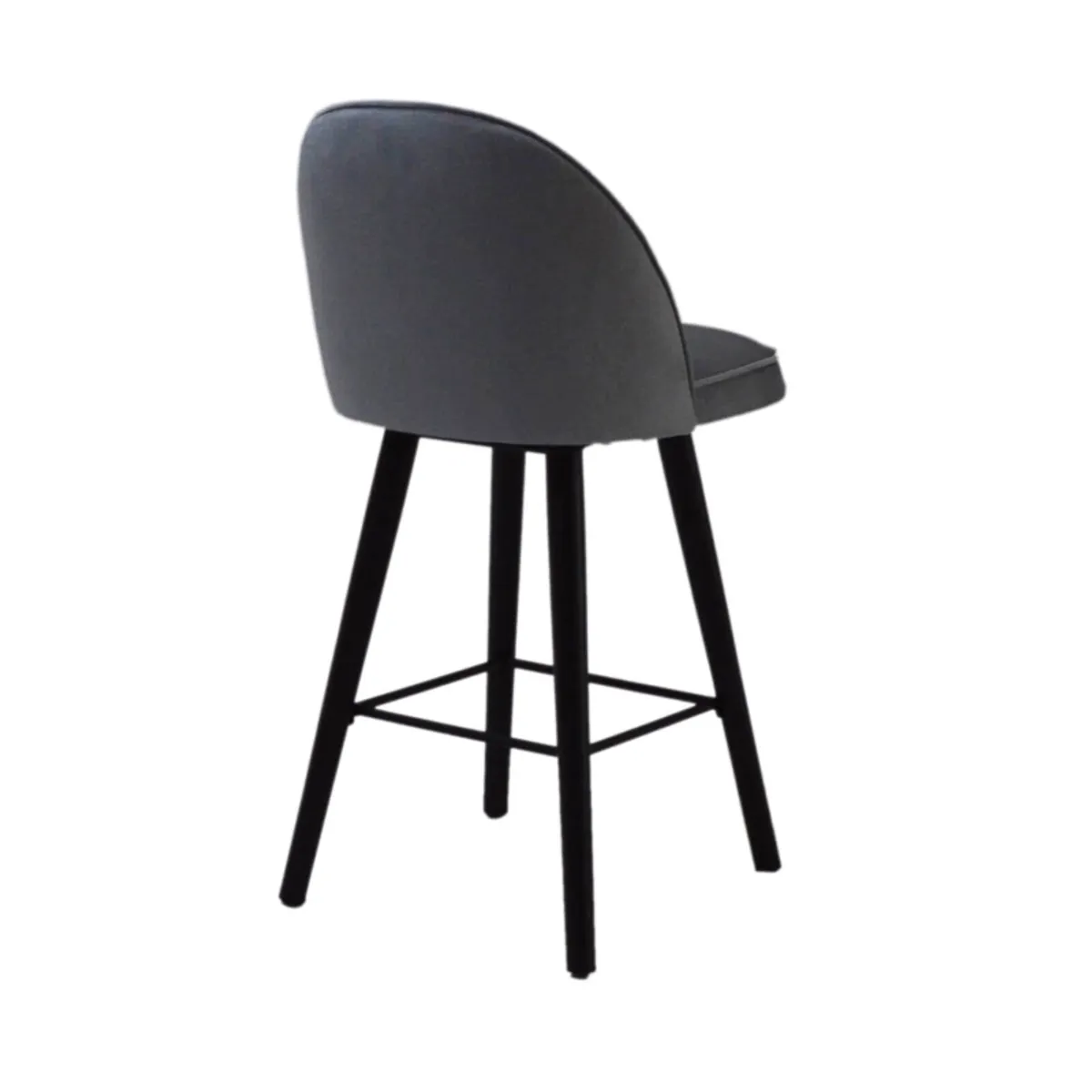 Bistrot - Tabouret snack confortable en tissu avec pieds en bois — vue 4