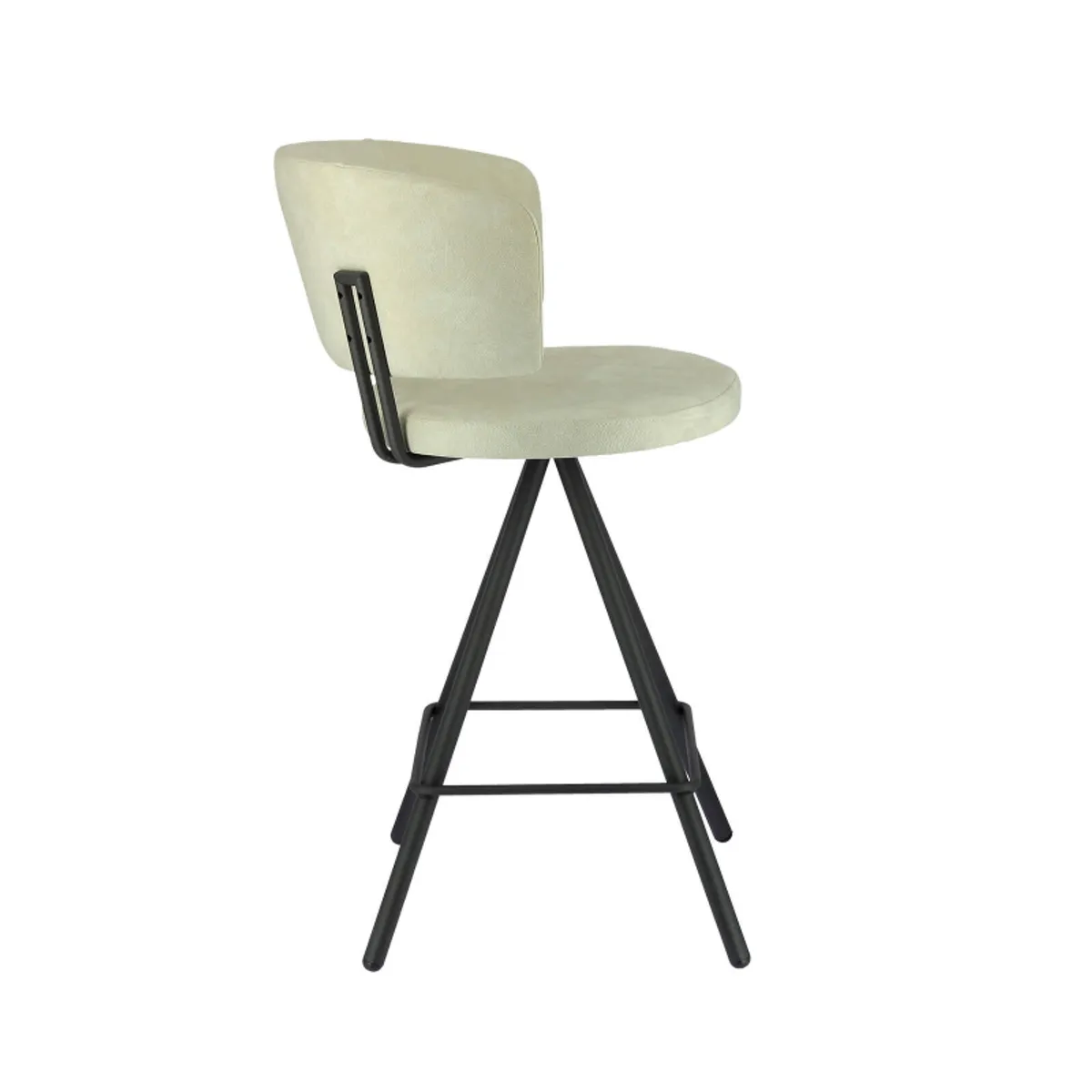 Prélude - Tabouret snack en tissu et pieds métal — vue 5
