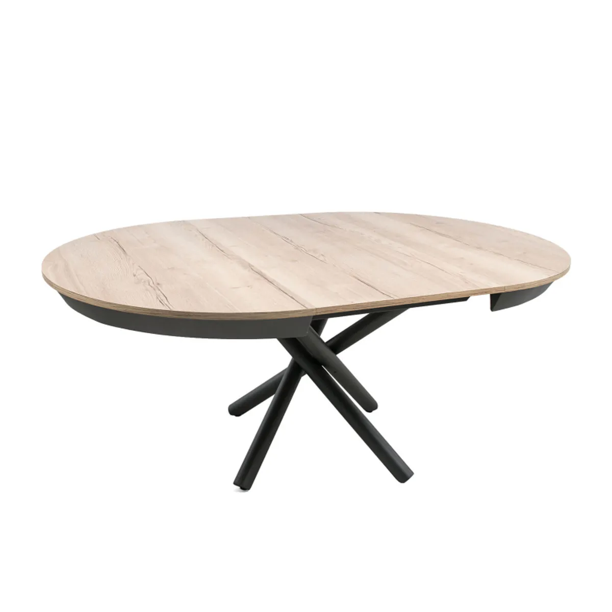 Fahrenheit - Table ronde extensible design en mélaminé et pied mikado — vue 5