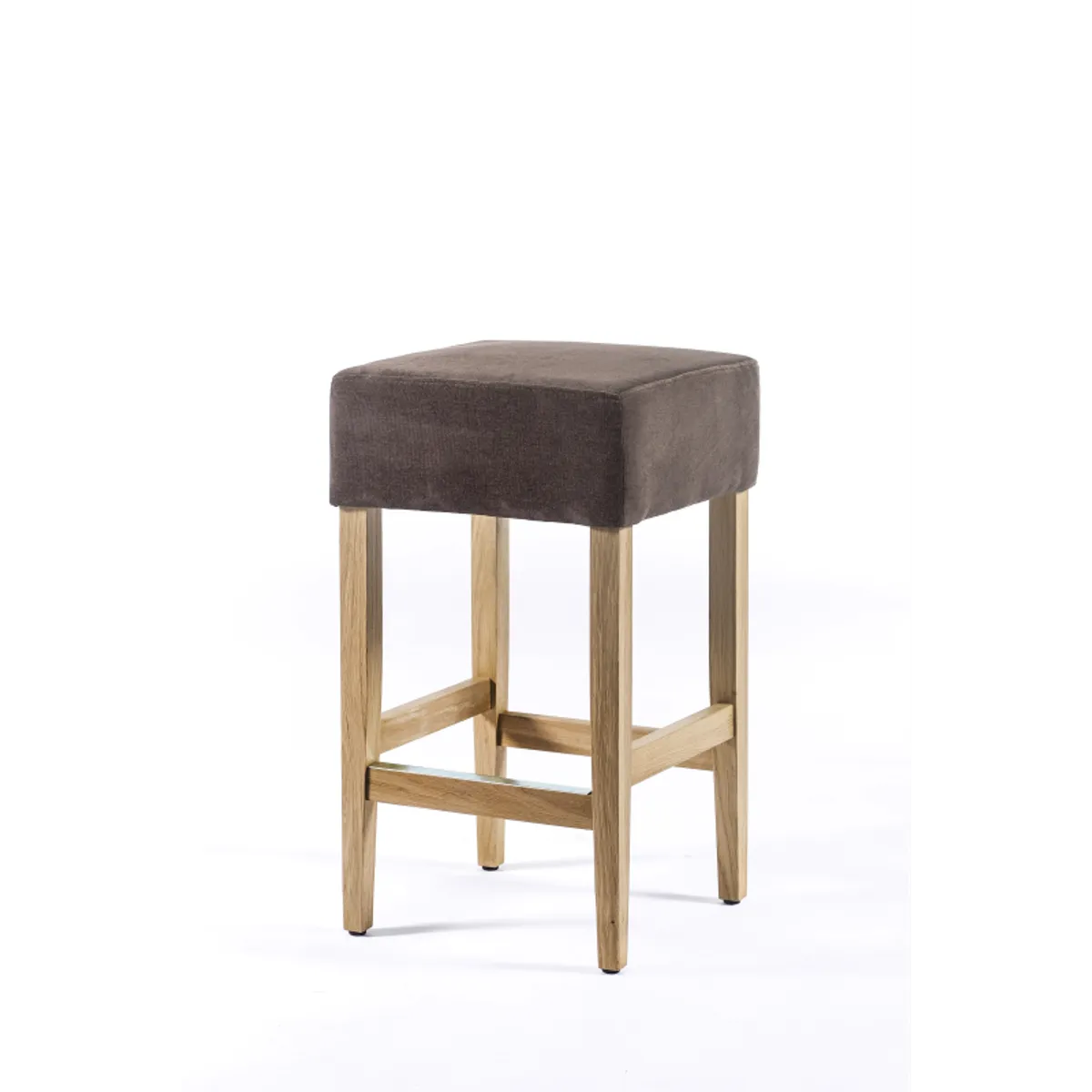 BarMax - Tabouret snack sans dossier en tissu et bois — vue 3