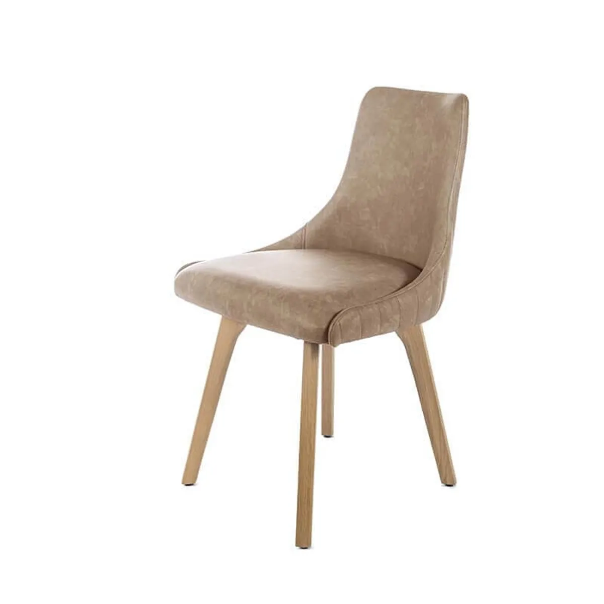 Lars line - Chaise matelassée avec pieds en bois massif — vue 4